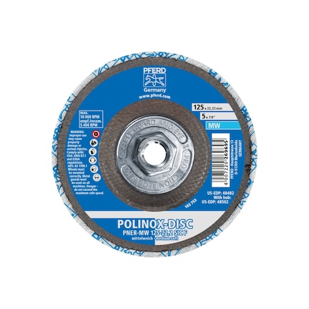 Pferd Unitized Disc 3Sf, 5"x5/8"-11", Type 27, 5 in Dia, 1/2 in Thick 48502